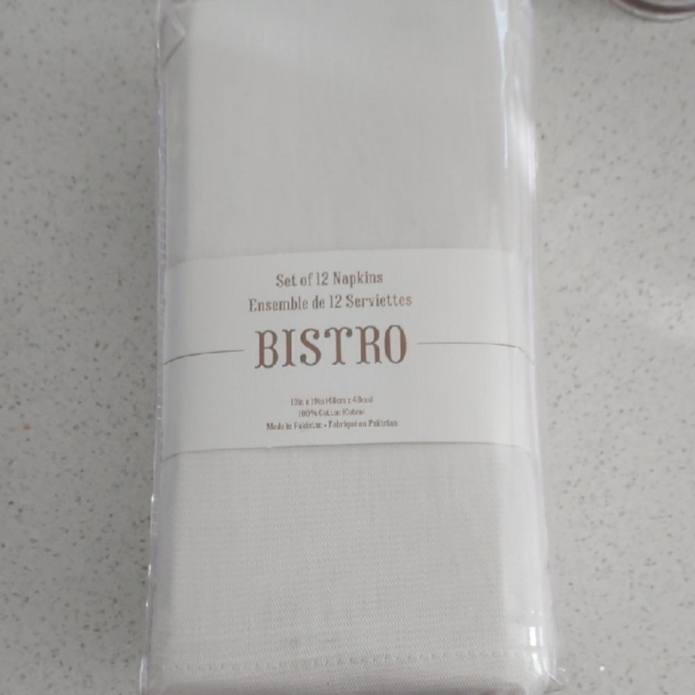 NEW Set 12 Dinner Napkins Cotton 19"x19" White